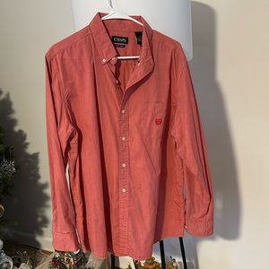 Chaos easy care L men’s button down shirt, coral, used-like new